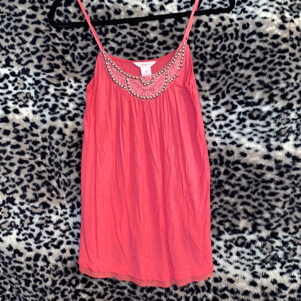 Pink colored tank top. Size M Candies brand.